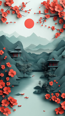 春意盎然纸绘图