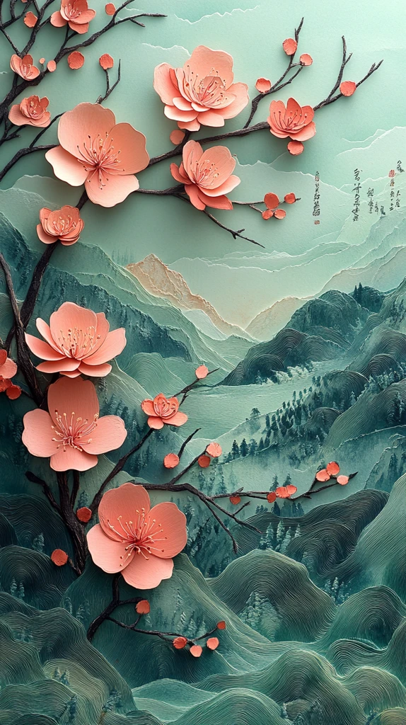 春意盎然纸绘图