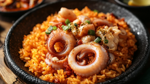 辣汁鱿鱼拌饭
