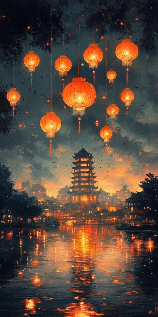 月饼团圆灯笼庆中秋