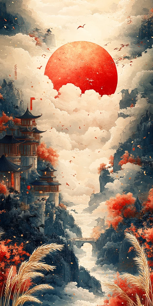 五谷丰登熊猫戏竹