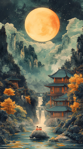 明月河流古建筑