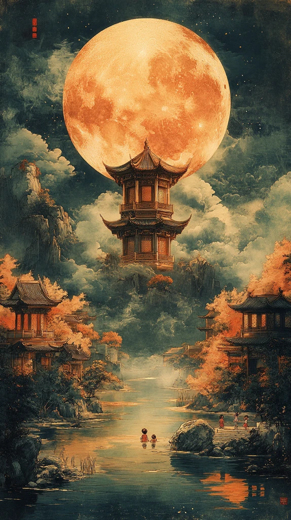 明月河流古建筑