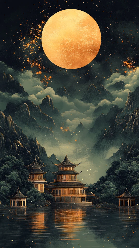 青山绿水古建筑