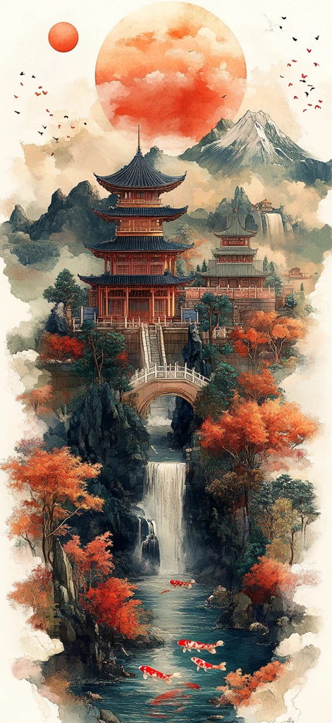中国风山水景观