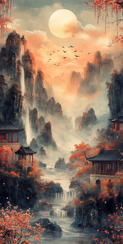 云海桃源月映楼