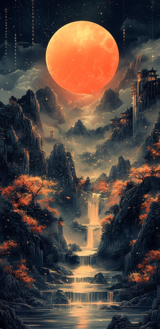 中秋绣艺建筑线