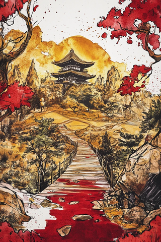 日本风景漫画封面