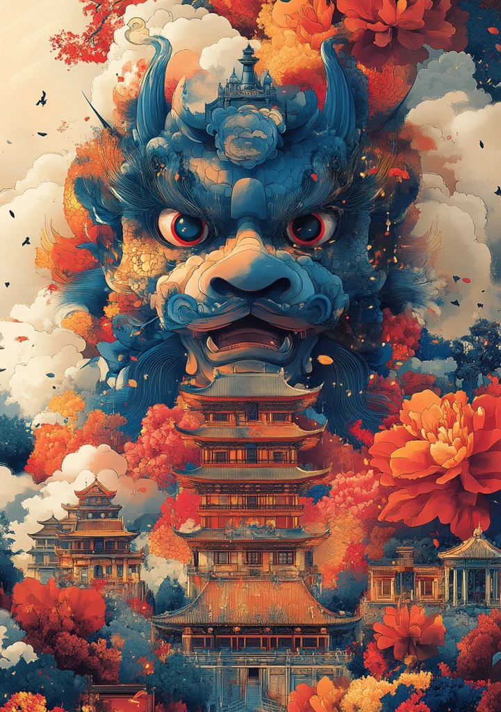 吉祥云与龙角云