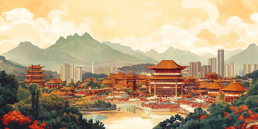 喜庆市场与远山