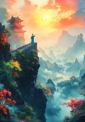 古代人物与自然景观