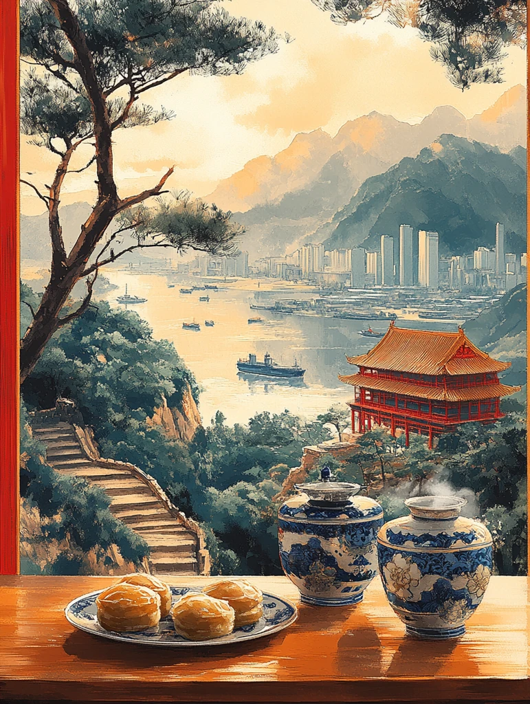 泰山日出孔庙黄瓦