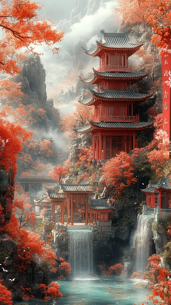 浮空卷轴与古寺