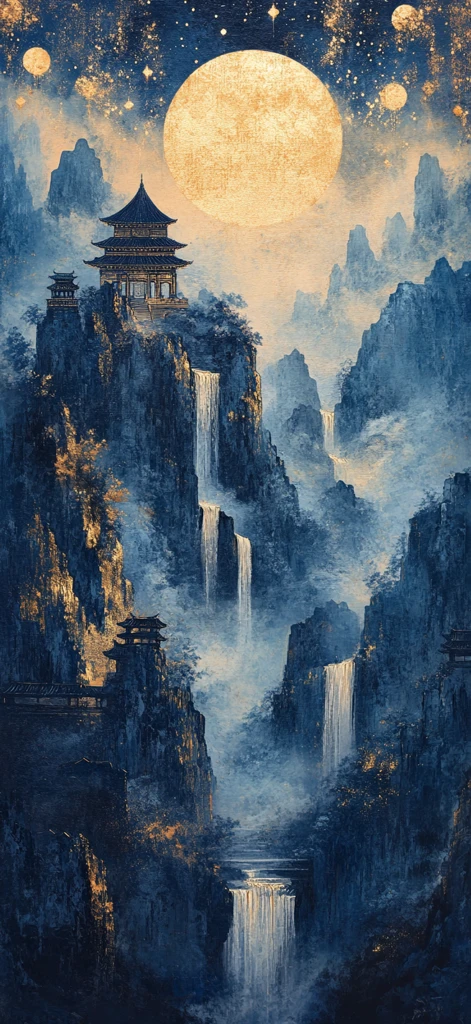 蓝山金星空云寺庙