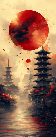 中国红金纸剪艺船