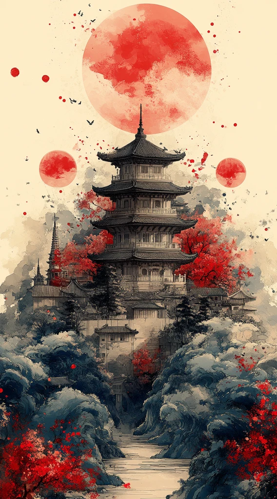 古韵水墨双塔城