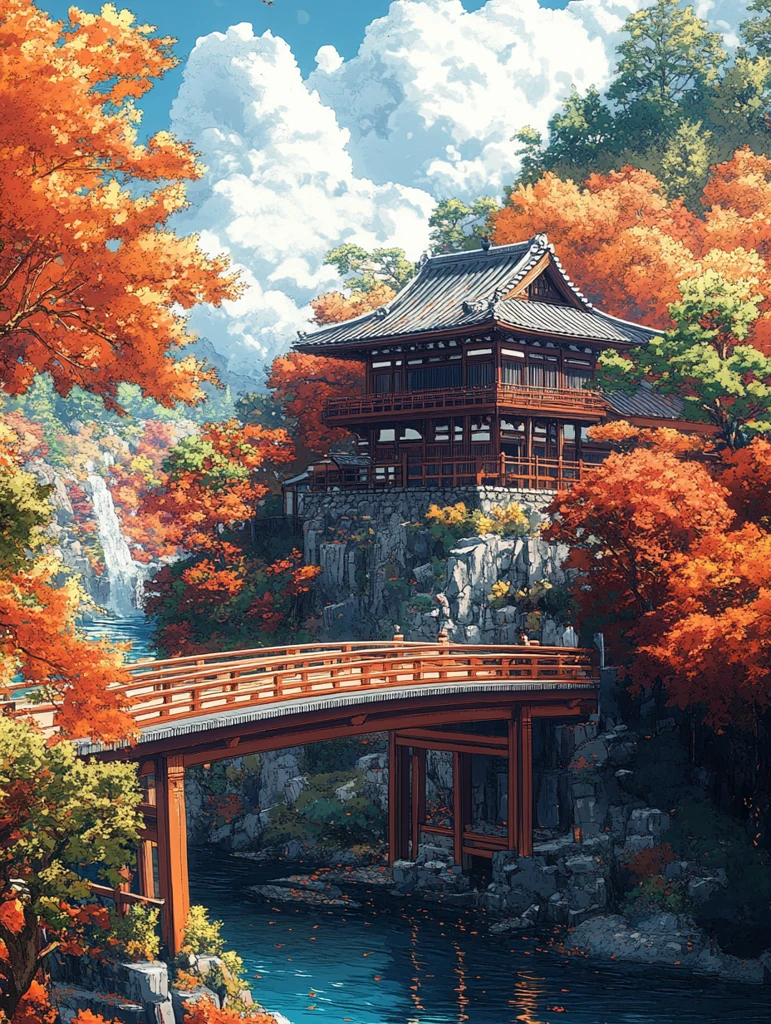 日式花园线稿图