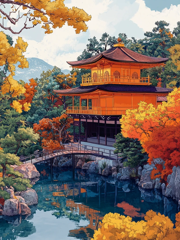 日式花园线稿图