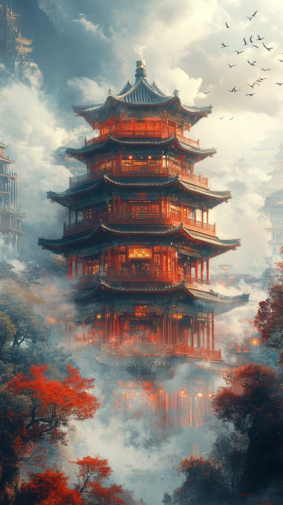 金玉祥云仙鹤图