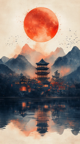 中秋月色映山川