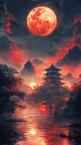 中秋月色映山川