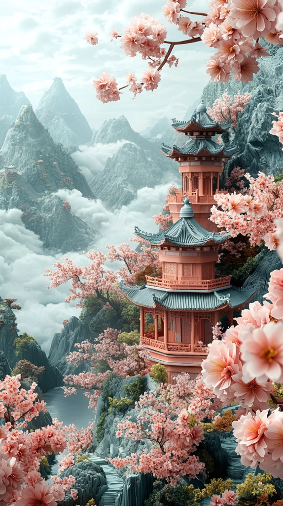 云山樱树古建筑