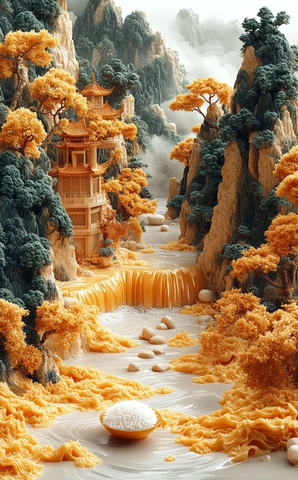 金色稻米神话场景