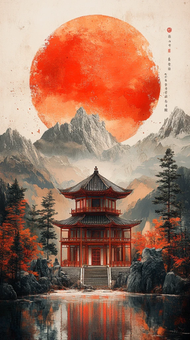 中秋月色映古寺