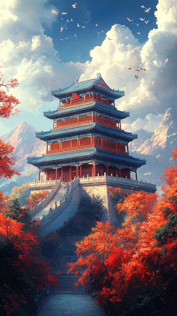 国风建筑高耸入云