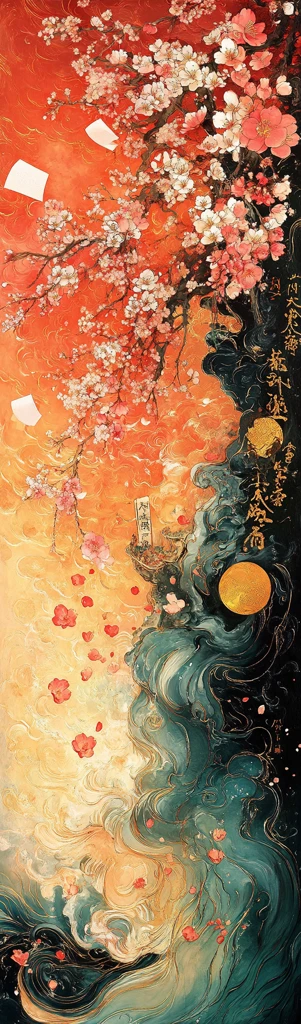 樱花火焰风景图