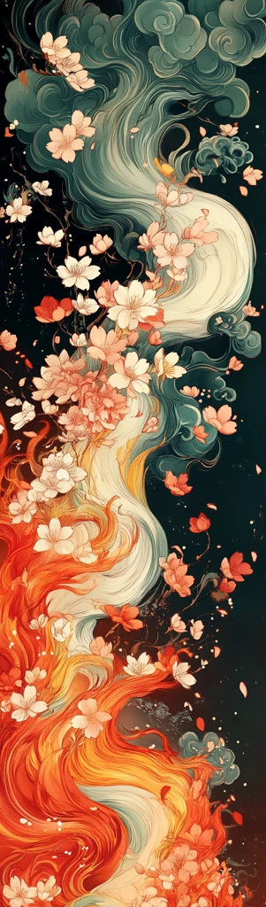 樱花火焰风景图