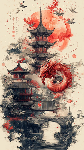 中国龙庆典场景