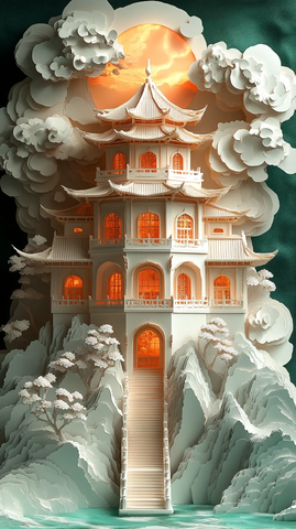 纸艺剪纸立体图