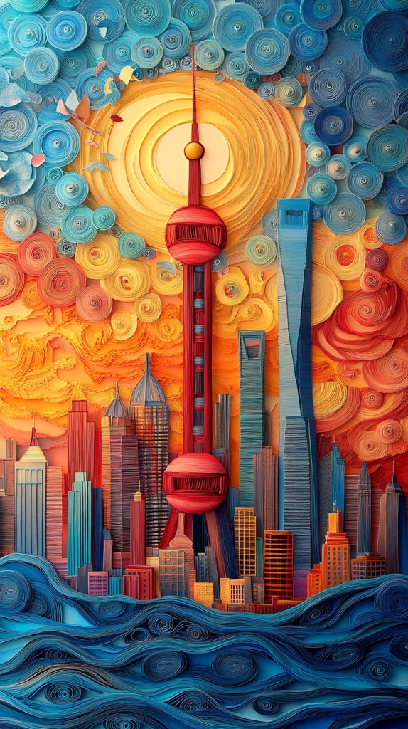 卷纸艺术上海建筑