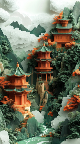 八卦太極山水雲居