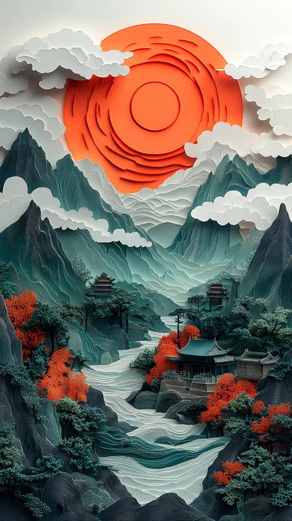 八卦太極山水雲居