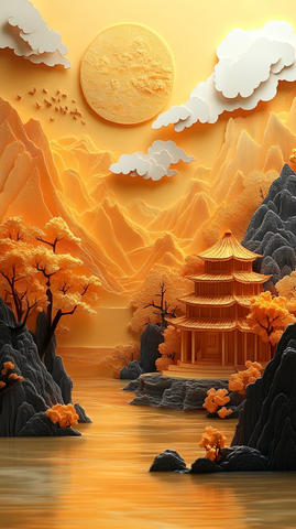 太极八卦山水云屋