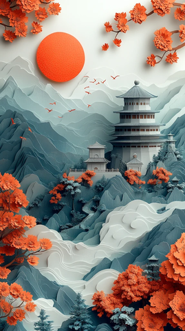 夏日彩绘中国风