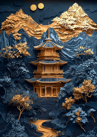雪山金塔图