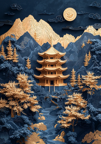 雪山金塔图