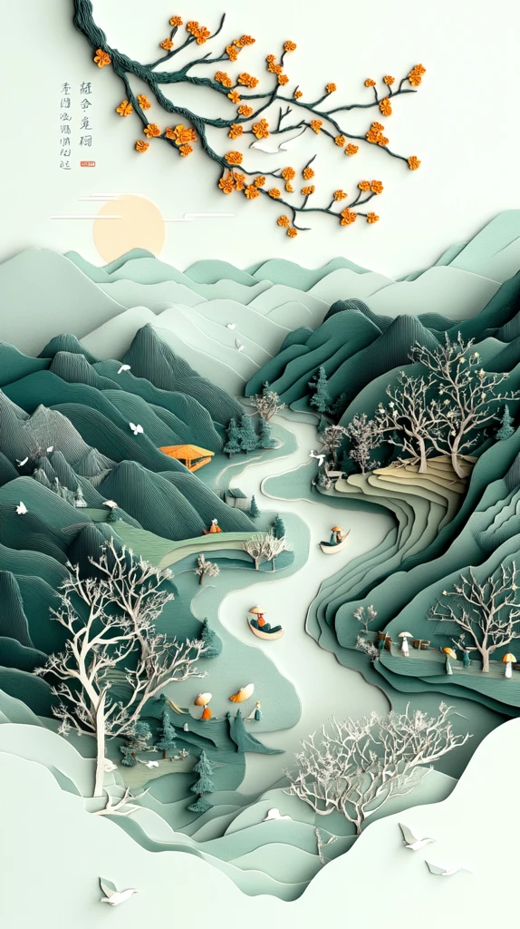 春雨中的雕纸艺术