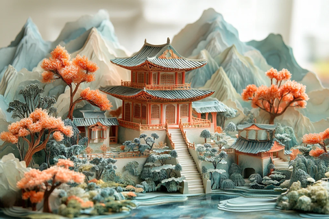 纸雕山水宫殿