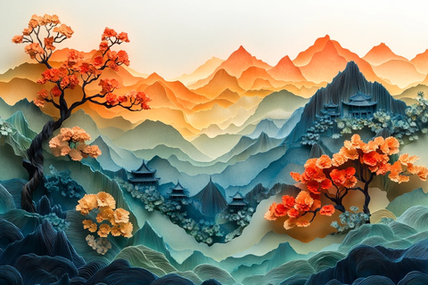 纸雕山水宫殿
