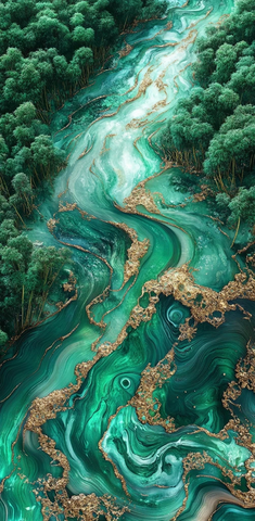 孔雀绿织锦竹林谷