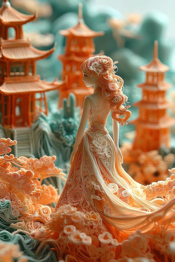 少女漫步亚洲场景