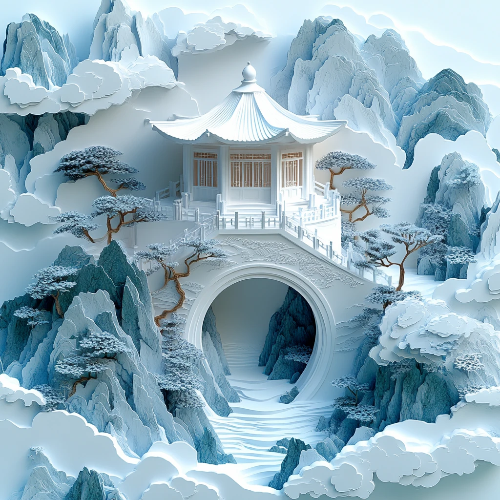 山水亭阁冰雕景观