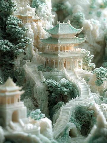 玉雕微缩地图卷