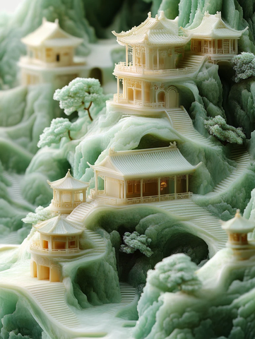 玉雕微缩地图卷