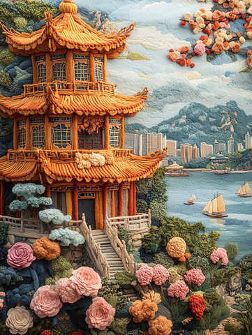 黄鹤楼与古树江景