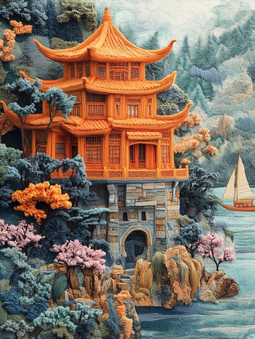 黄鹤楼与古树江景